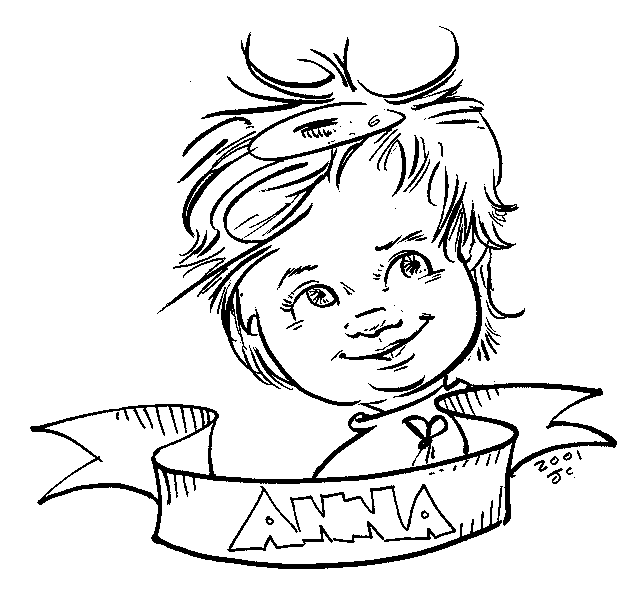 [Anna had his face sketched at Lithonia Lighting company picnic - October 2001]