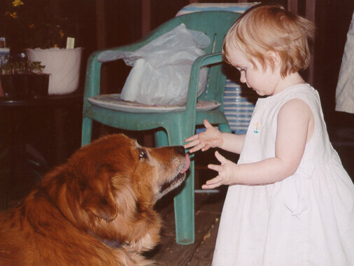 [Our Dog Megan, kissing Anna - Spring 2001]